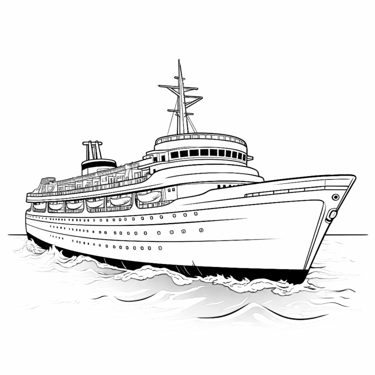 Dibujo para colorear página para colorear de barco