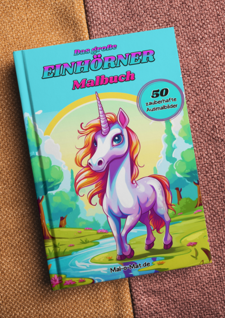 Das große Einhörner Malbuch Mock Up