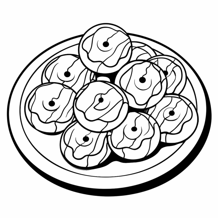 Cookies coloring picture to print