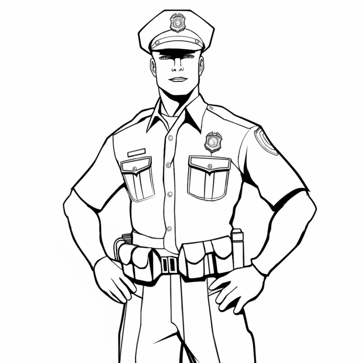 Páginas para colorear de la policía