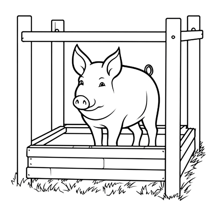 Pig coloring picture to print out