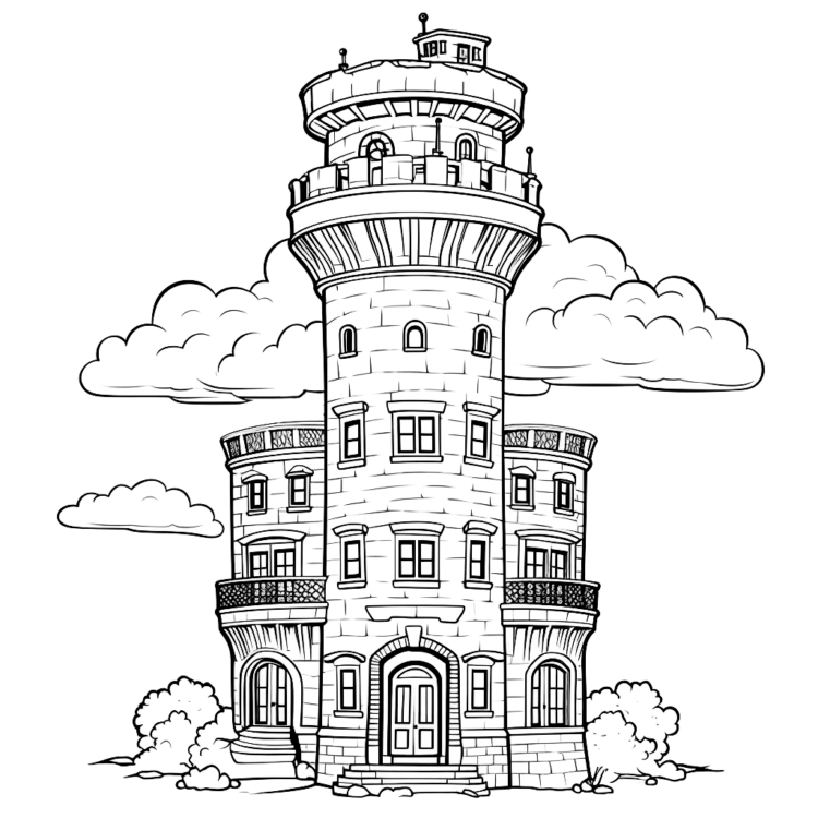 Turm Ausmalbilder zum Ausdrucken