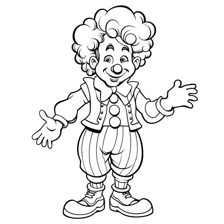 Ausmalbild Darstellender Clown