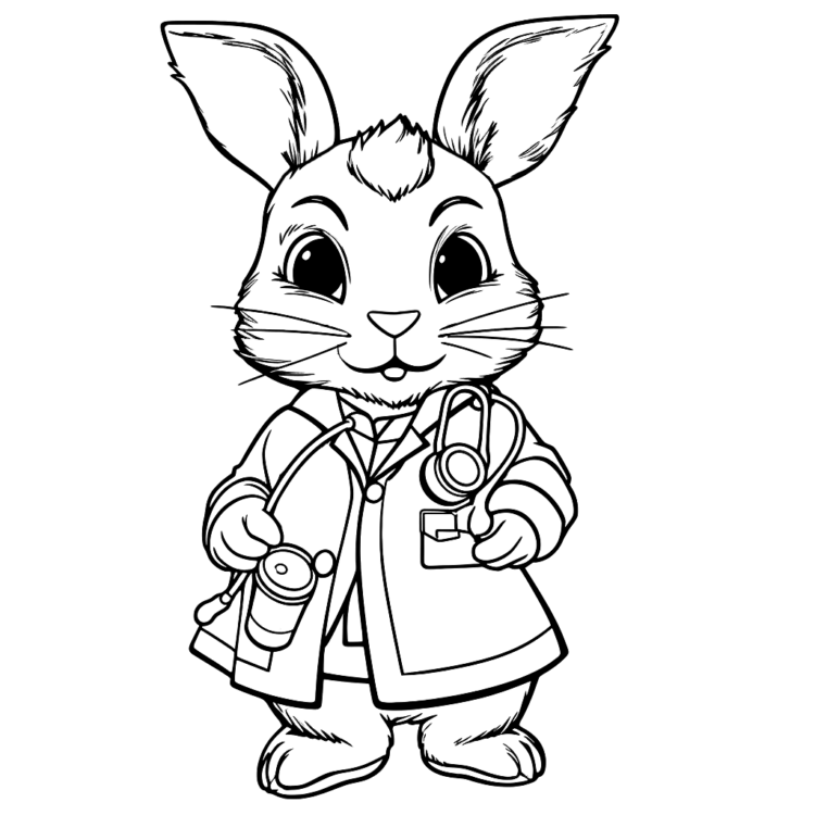 Dibujo para colorear doctor conejo