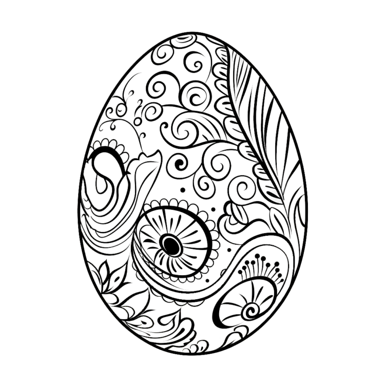 Ausmalbild Ei Mandala