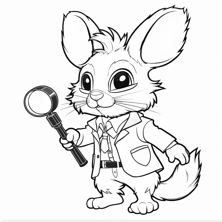 Coloring picture explorer rabbit