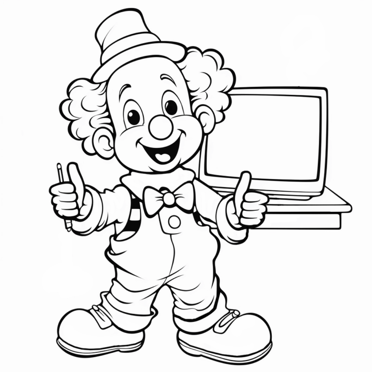 Ausmalbild Fröhlicher Clown