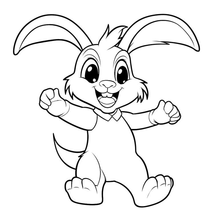 Dibujo para colorear Conejito feliz