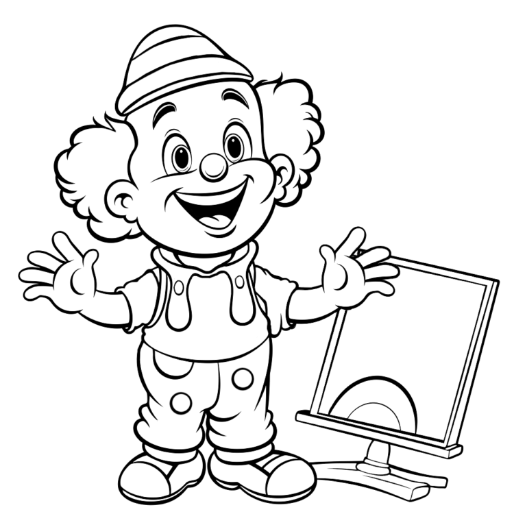 Ausmalbild Giggly Clown