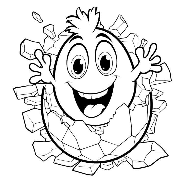 Happy egg coloring page