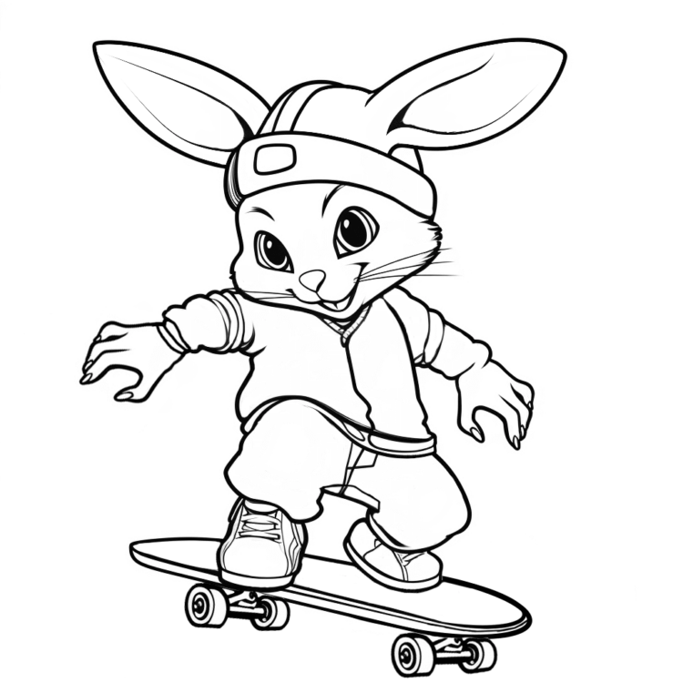 Dibujo para colorear página para colorear de conejo