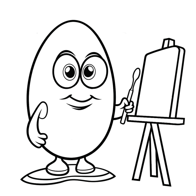 Dibujo para colorear huevo de artista