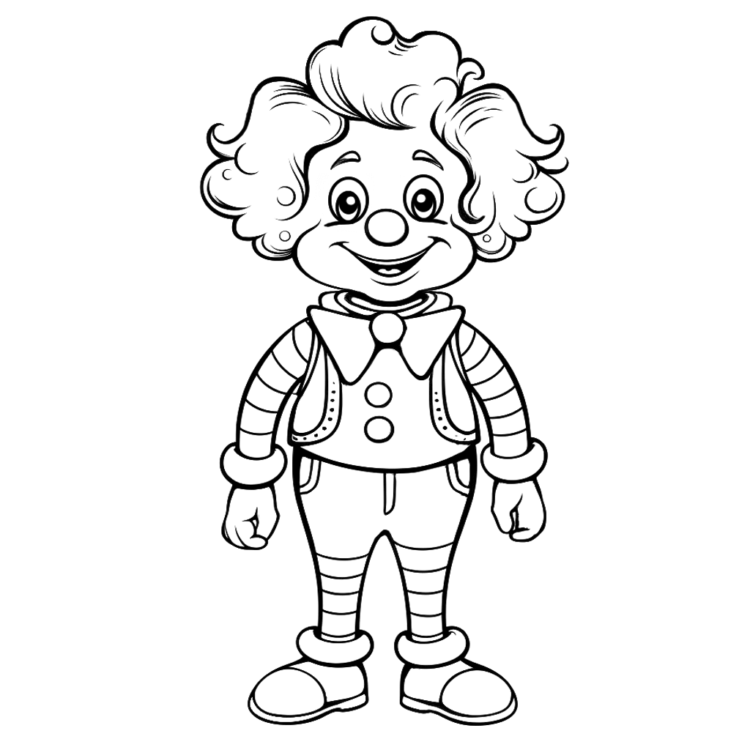Ausmalbild Lachender Clown