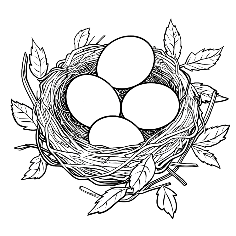 Nest eggs coloring page