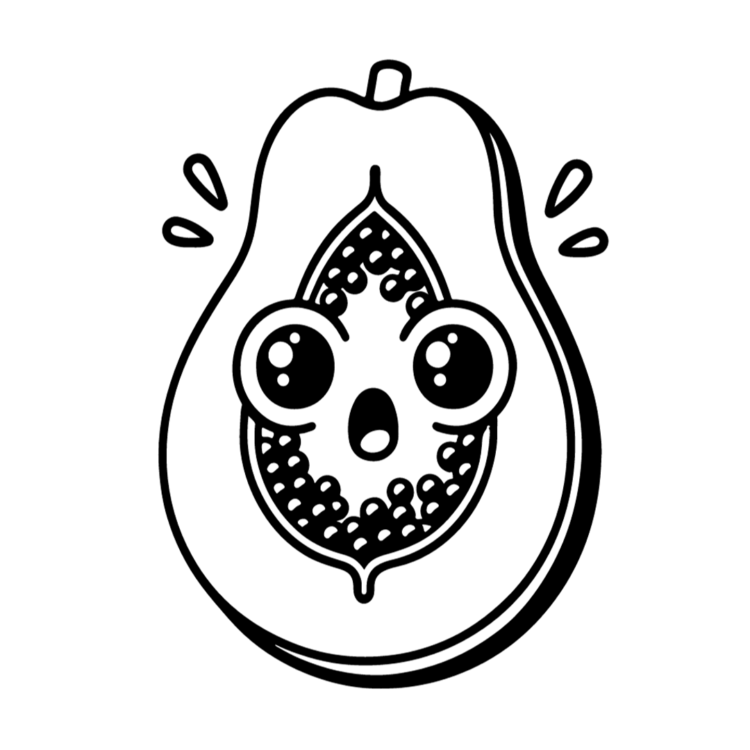Papaya shape coloring page