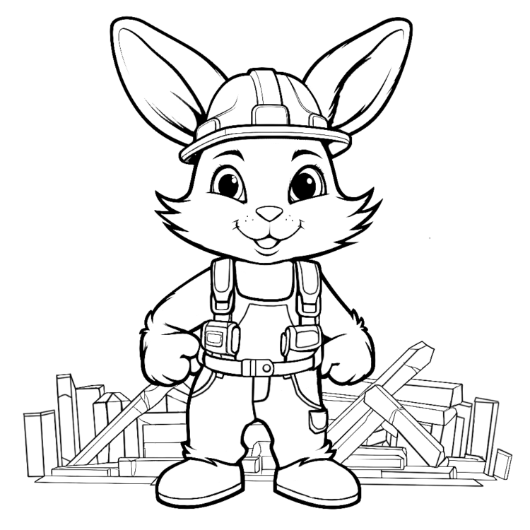 Ausmalbild Schreiner Hase