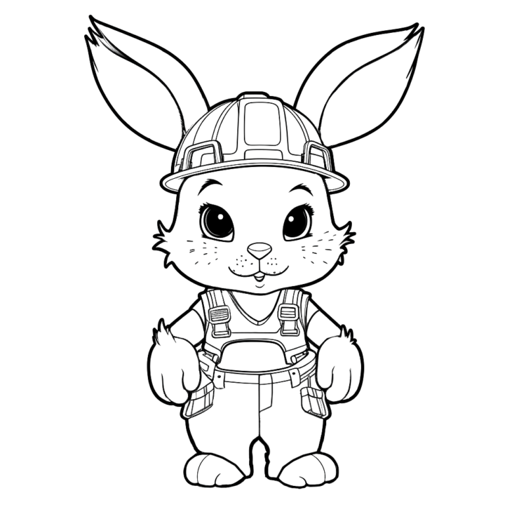 Dibujo para colorear lindo conejito