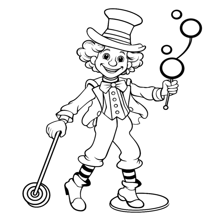 Ausmalbild Verspielter Clown