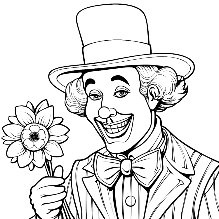 Página para colorear de Payaso