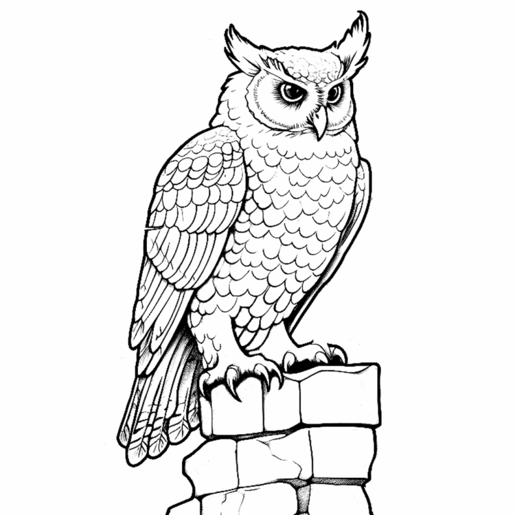 Coloring picture adventure eagle owl