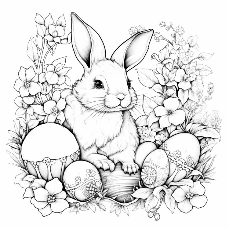 Dibujo para colorear Flores en flor Pascua