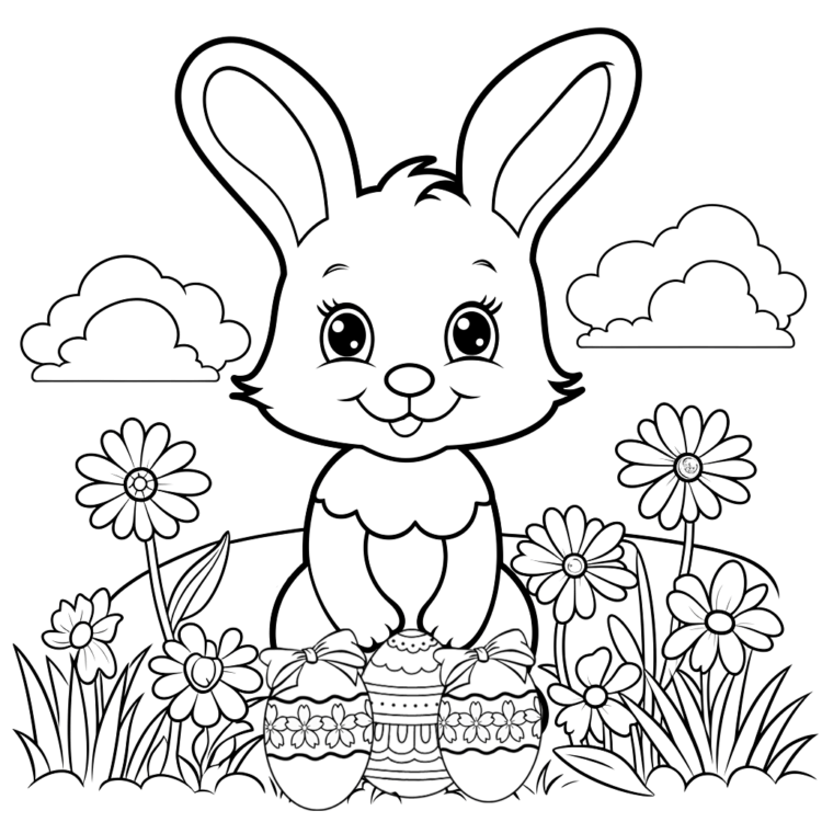 Dibujo para colorear Conejito Bliss Pascua