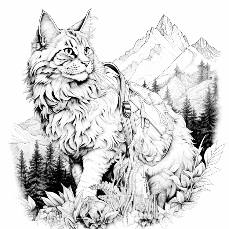 Dibujo para colorear Un gato peludo