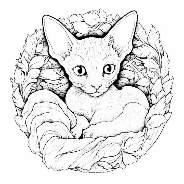 Dibujo para colorear Un gato Sphynx