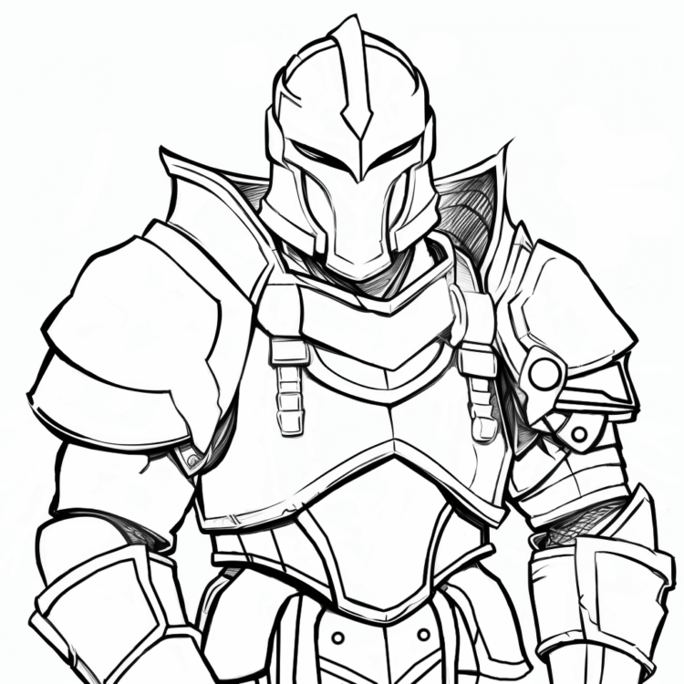 Coloring picture A brave knight