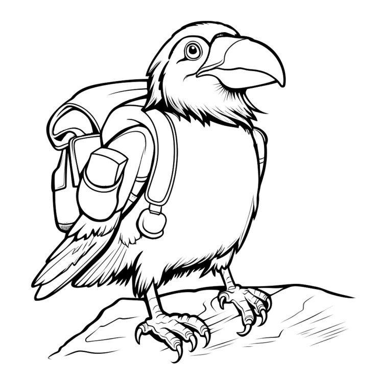 Coloring picture explorer raven