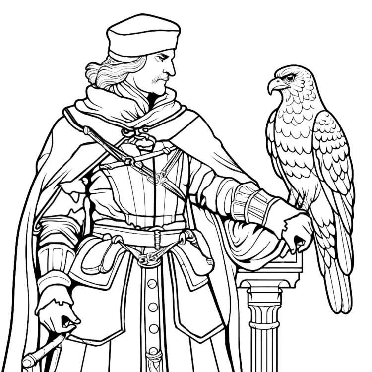 Ausmalbild Falkner