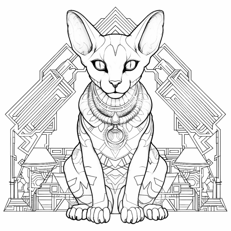Dibujo para colorear Gato amistoso