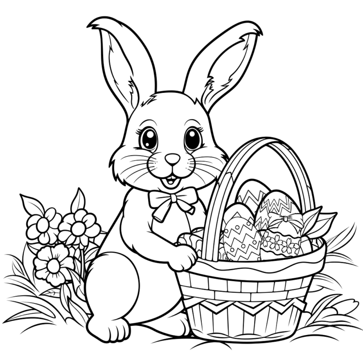 Dibujo para colorear pascua de primavera