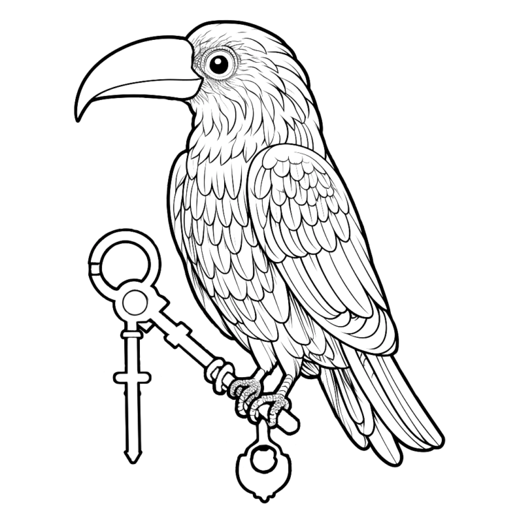 Coloring Picture Free Raven