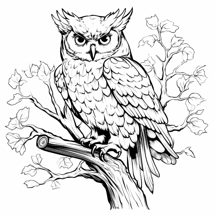 Coloring picture coastal explorer eagle owl