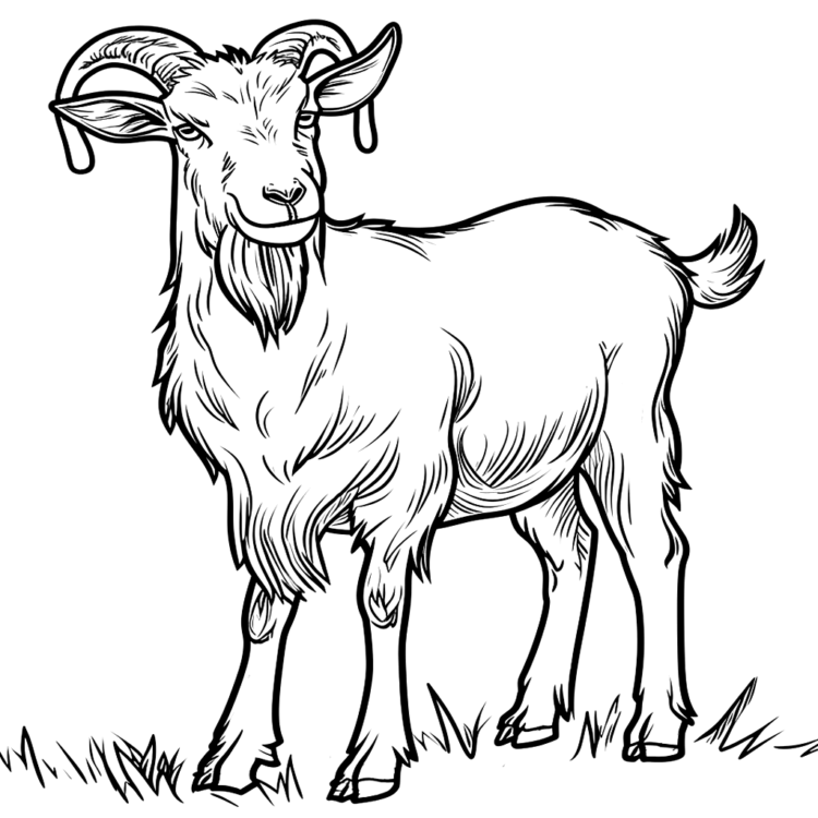 Majestic goat coloring page