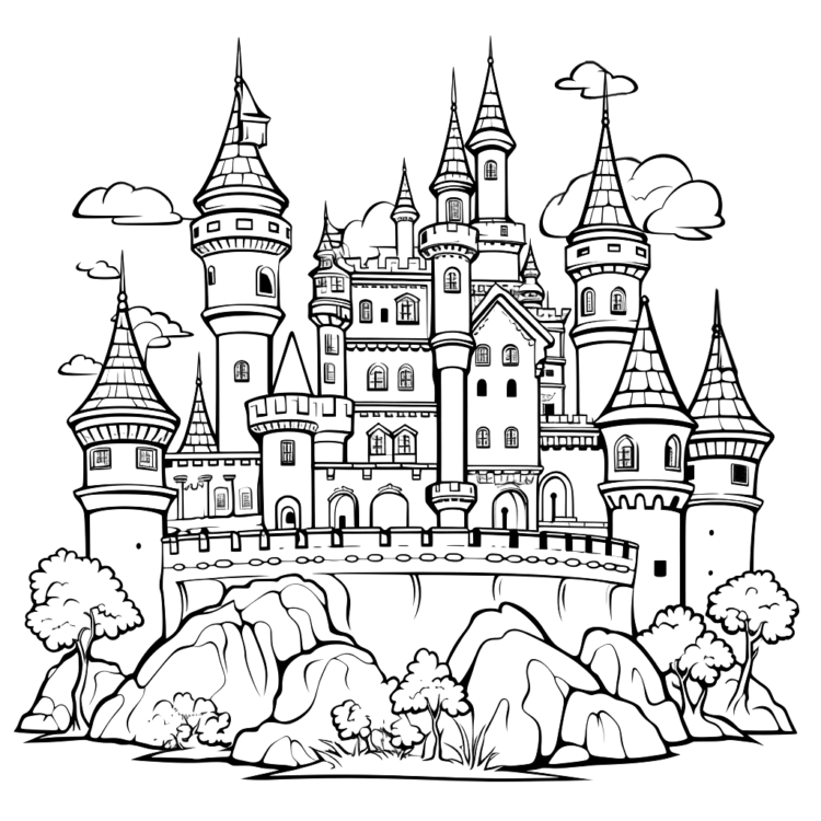 Coloring picture Middle Ages coloring page