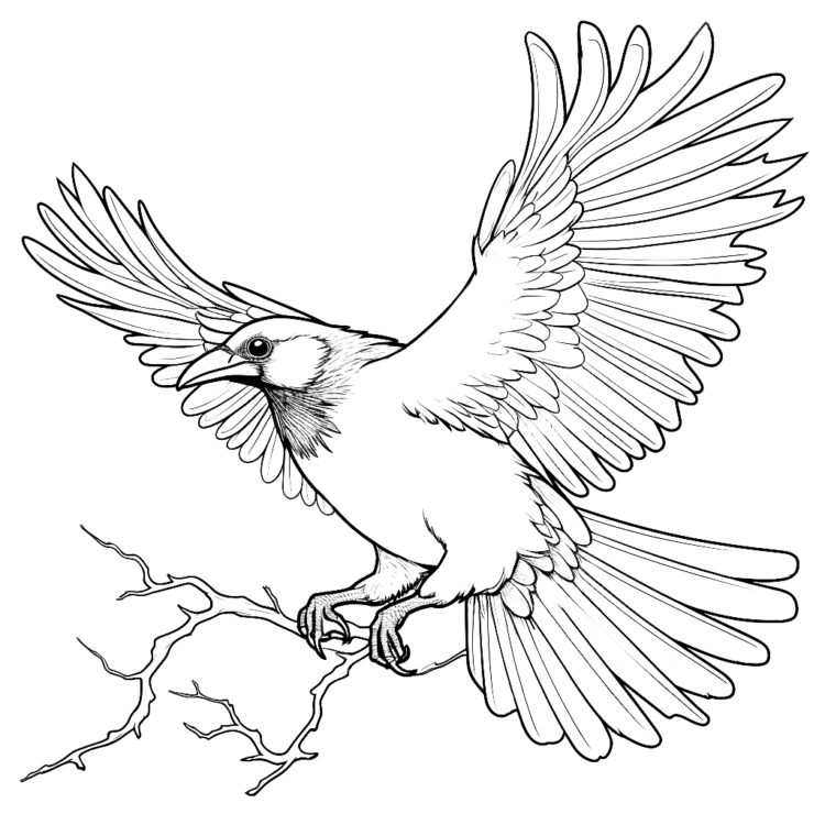 Mystical raven coloring page