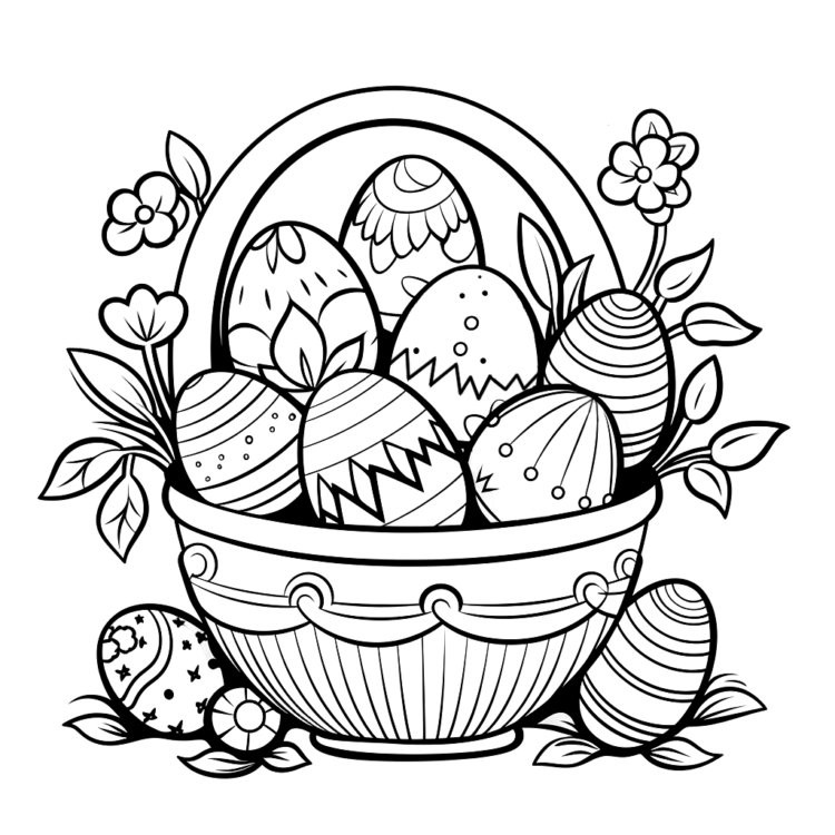 Dibujo para colorear Caza del huevo de Pascua