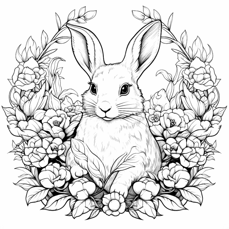 Dibujo para colorear Conejo de Pascua