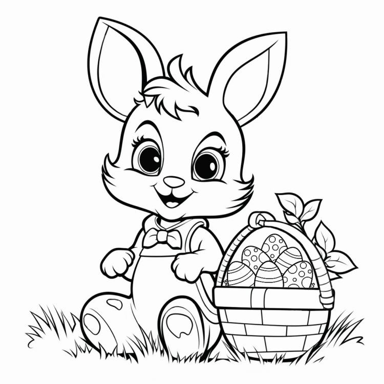 Coloring picture Easter picnic