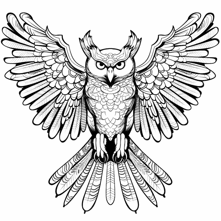 Dibujo para colorear Búho Águila Celeste