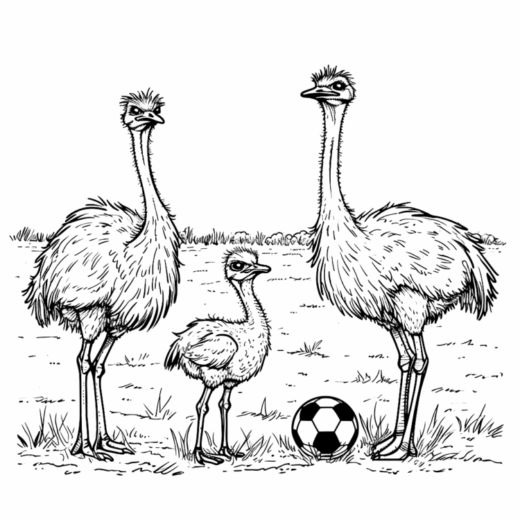Coloring picture ostriches