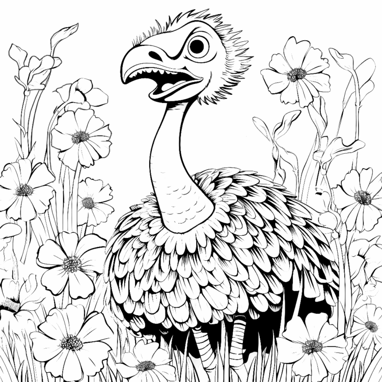 Dibujo para colorear bigotes de avestruz