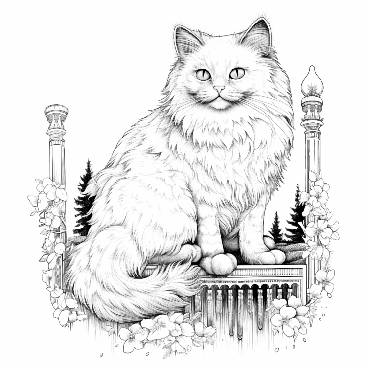 Página para colorear de gatos