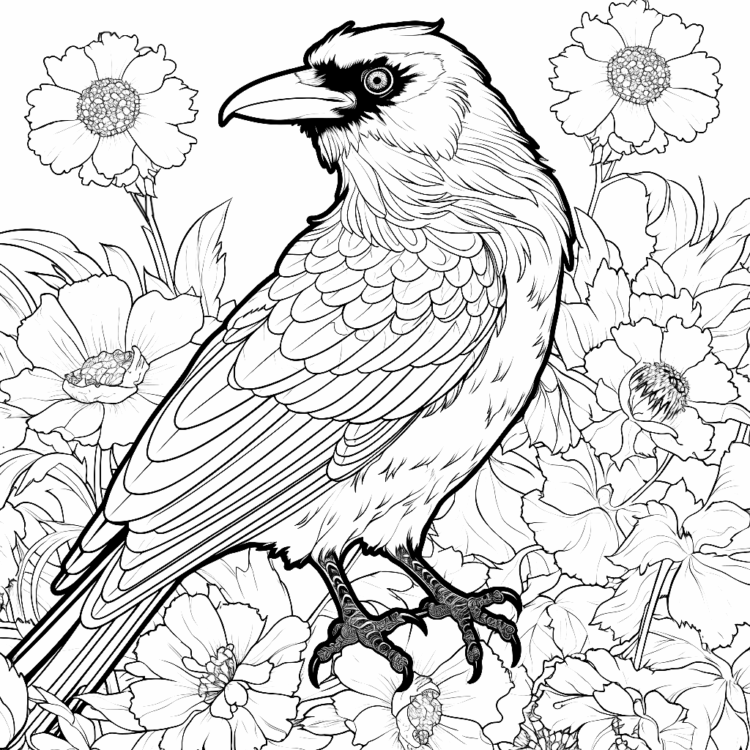 Dibujos para colorear de Cuervos para imprimir