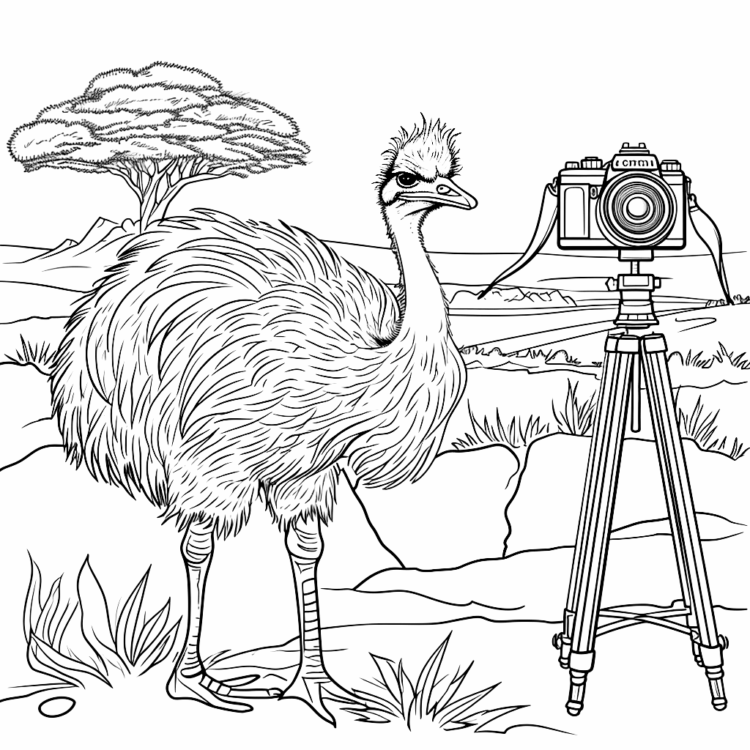Dibujos para colorear de Avestruz para imprimir
