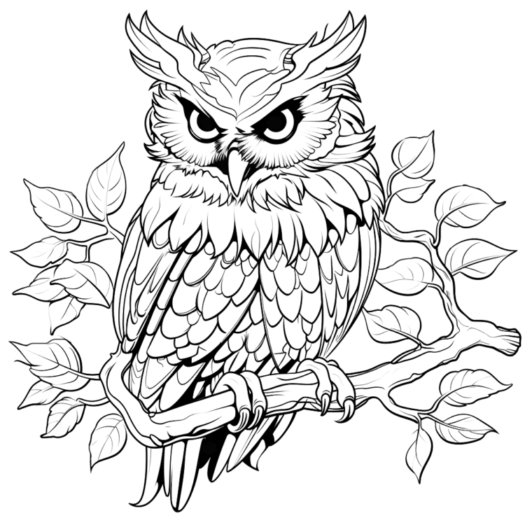 Dibujos para colorear de Búho real para imprimir