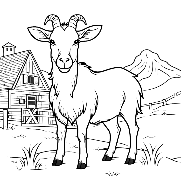Goats coloring page