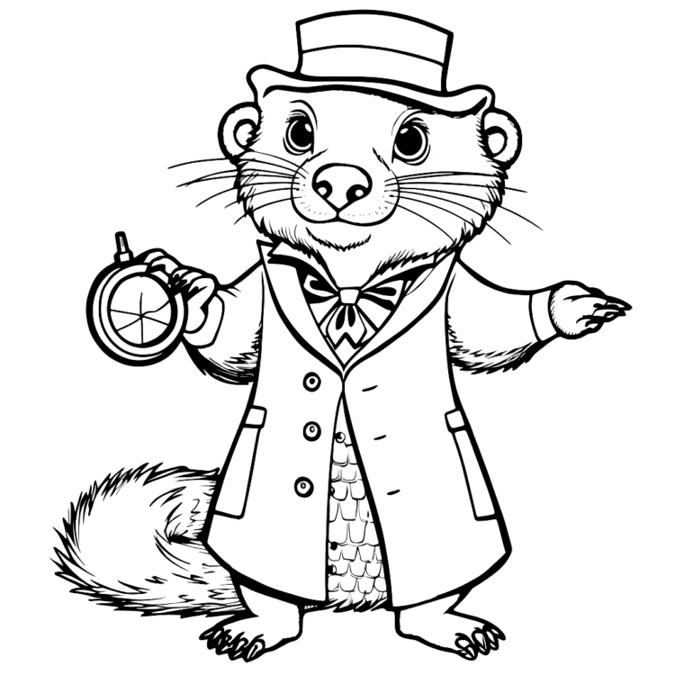 Coloring picture adventure otter